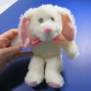 Floppy Ear Bunny Plush Rabbit White & Pink(very squishable, great small